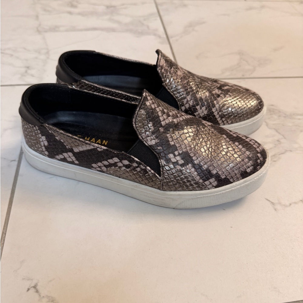 Cole Haan Metallic Snake Print Slip-Ons
